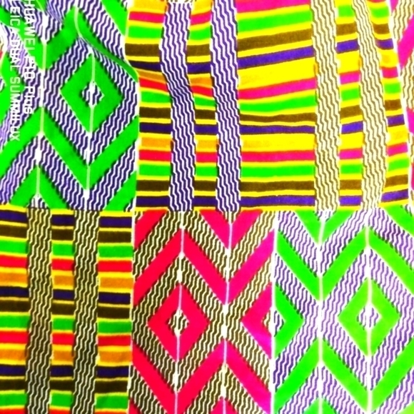 Y2K Afro-centrlc Colorful Geometric Printed Drawstring Reusable #EarthDay Bag - Picture 4 of 4